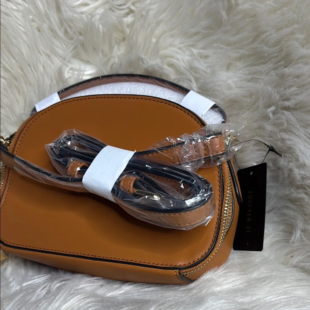 Forever 21 Brown and Gold Dome Crossbody Bag